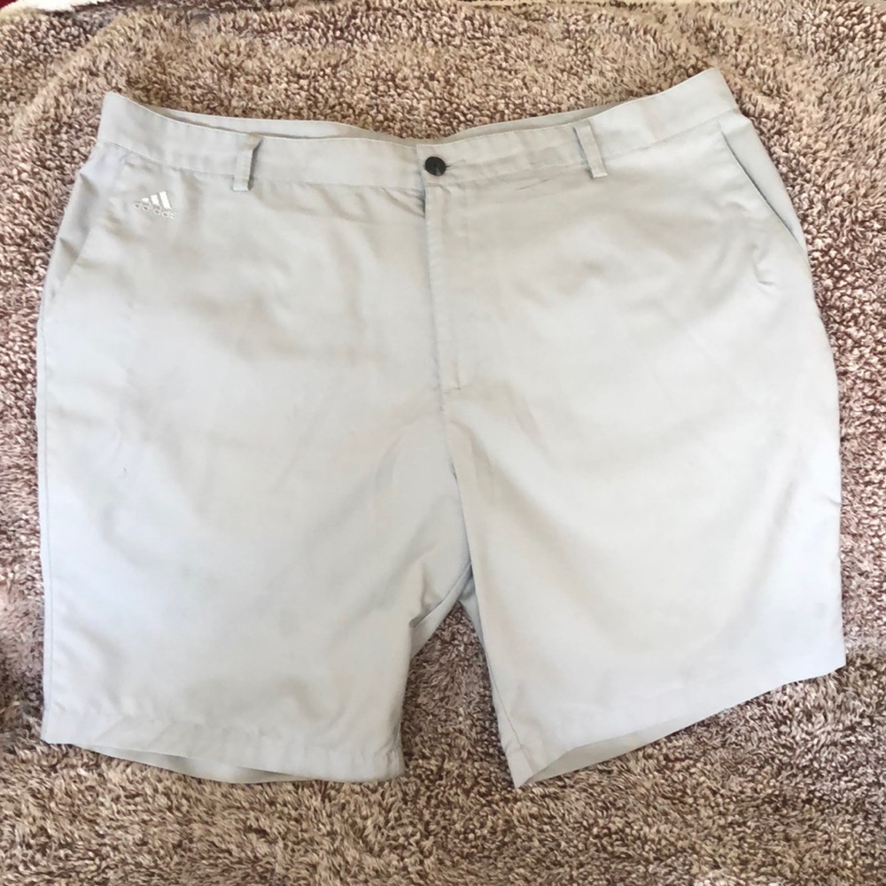 Adidas men’s light silver grey golf shorts